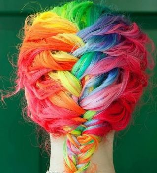 Now that's some colorful hair.