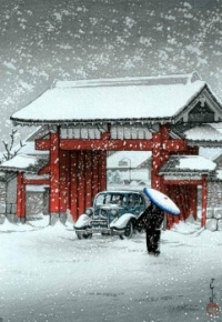 Shiba Great Gate in Snow