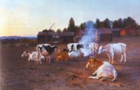 Cows in the Turf Smoke by Eero Jamefelt