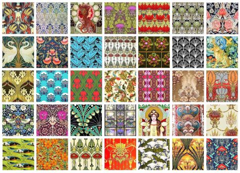 Jigsaw Puzzle | PATCHWORK ART NOUVEAU | 140 pieces | Jigidi