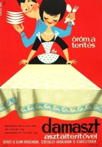 Themes Vintage ads - Setting the table is a pleasure with a damask tablecloth