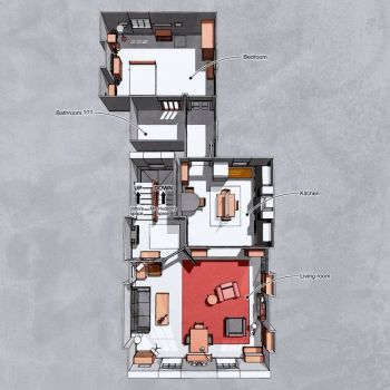 Solve 221B Baker Street floor plan jigsaw puzzle online with 100 pieces