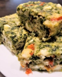Greyson's owner:  Savoury spinach and feta squares - yummy!