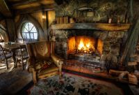 Inside the Green Dragon in Hobbiton Fireplace