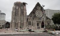 Christchurch Cathedral after the earthquake